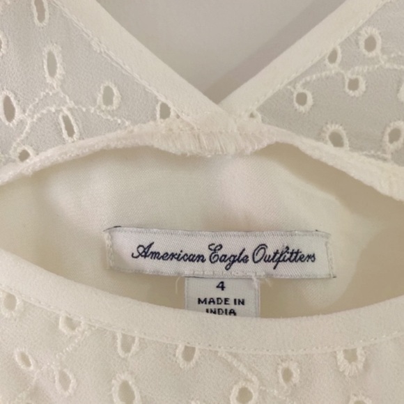 American Eagle Off White Eyelet Dress Size 4 - Picture 2 of 3